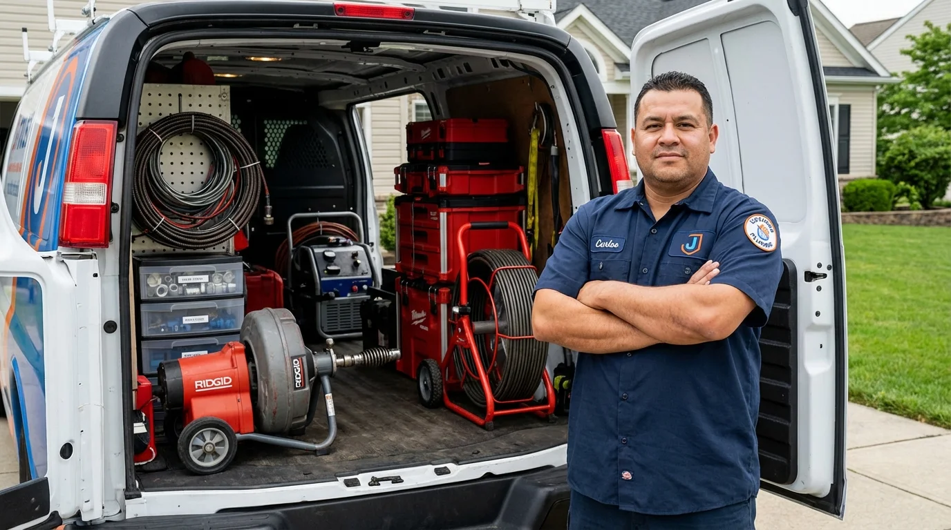 Professional drain cleaning equipment and Johns Plumbing LLC plumber in San Angelo